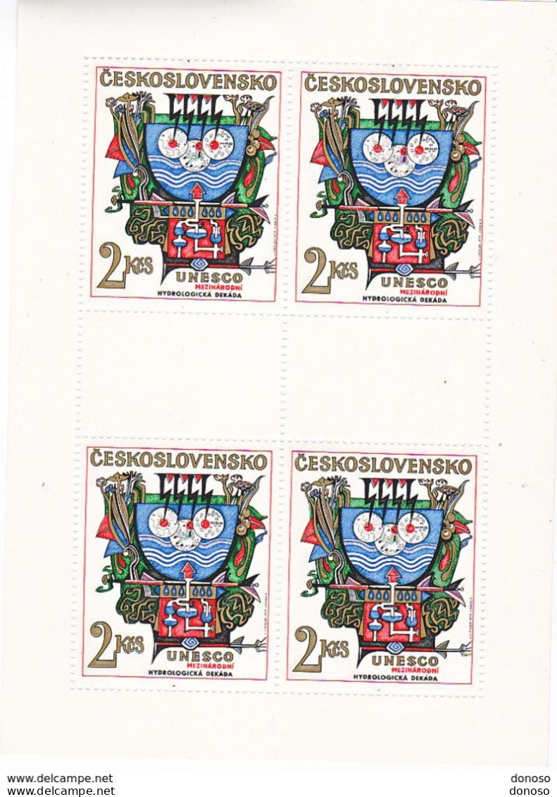 TCHECOSLOVAQUIE 1974 UNESCO Yvert 2040-2044 5 FEUILLETS, Michel 2195-2199 KB NEUF** MNH - Neufs