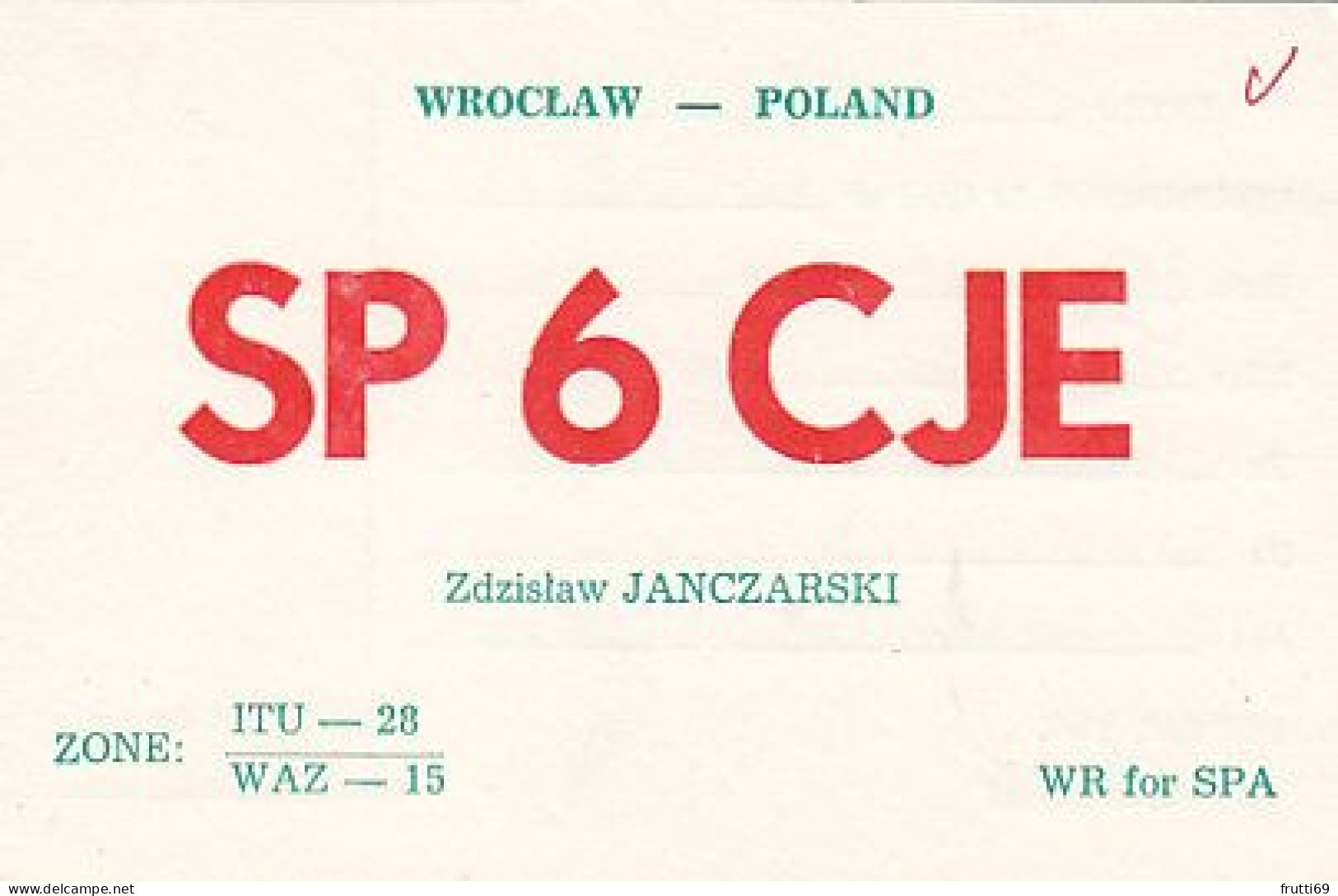 AK 210681 QSL - Poland - Wroclaw - Radio Amateur