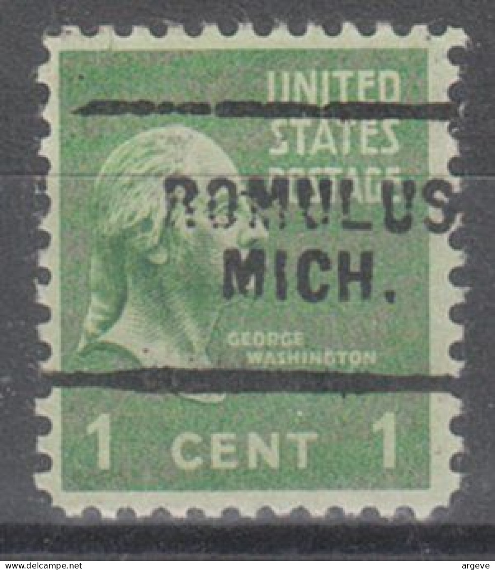 USA Precancel Vorausentwertungen Preo Locals Michigan, Romulus 703 - Preobliterati