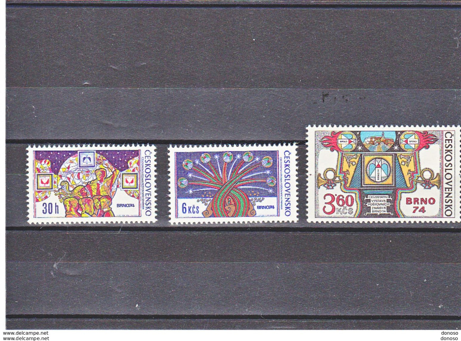 TCHECOSLOVAQUIE 1974 EXPOSITION PHILATELIQUE BRNO Yvert 2035 + 2054-2055, Michel 2184 + 2209-2210 NEUF** MNH - Ungebraucht