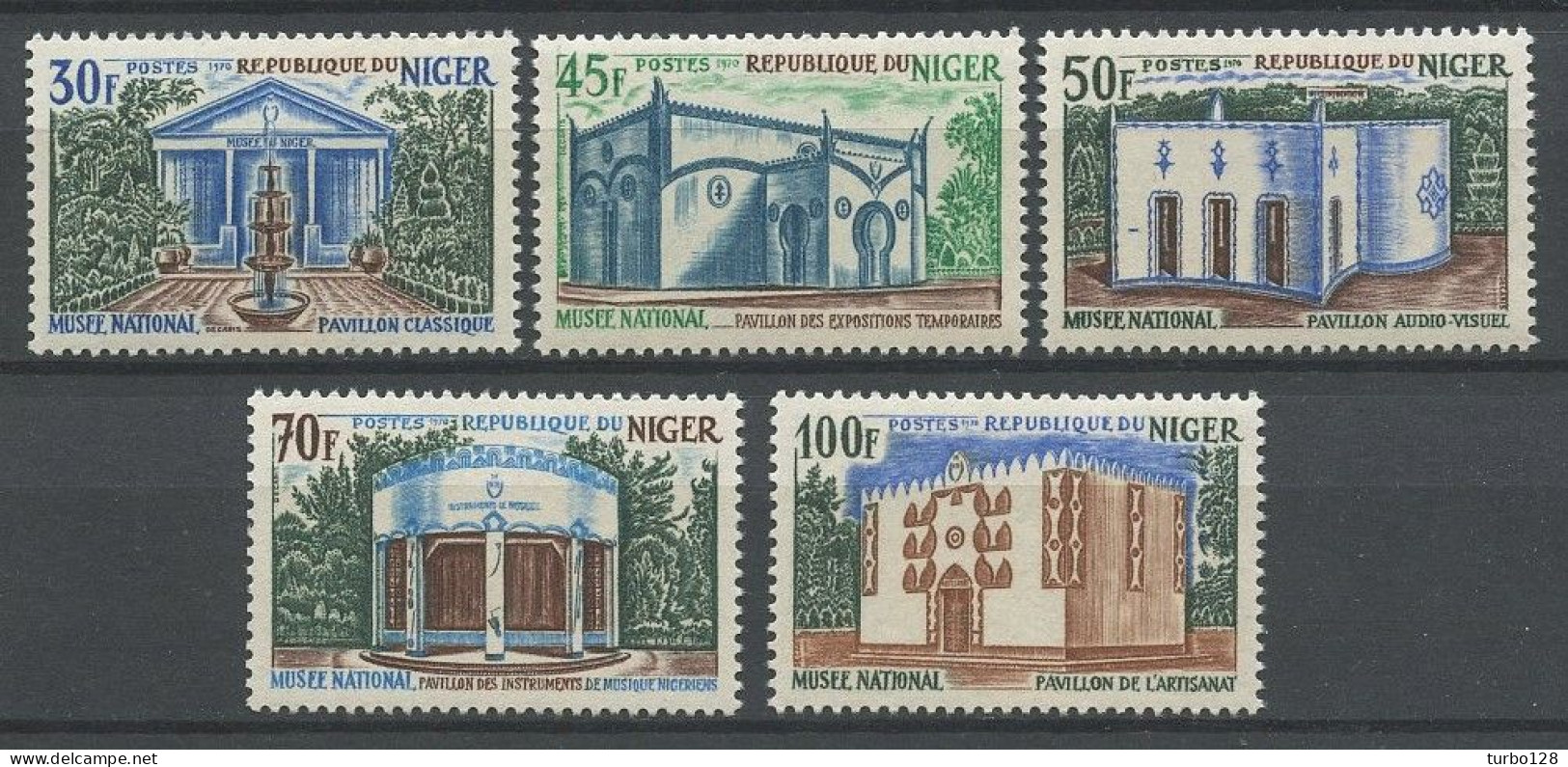 Niger 1970 N° 227/231 ** Neufs MNH Superbes C 6 € Musée National Pavillons Classique Audio-visuel De Musique De L'artisa - Niger (1960-...)