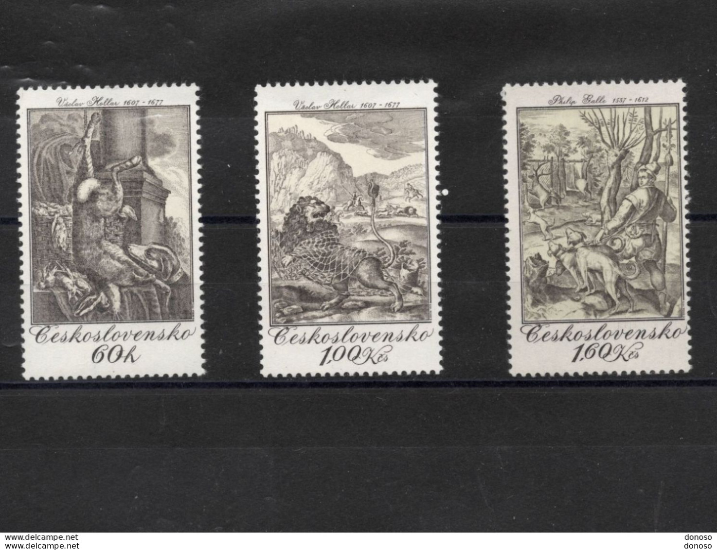 TCHECOSLOVAQUIE 1975 Estampes, Chasse, Animaux Yvert 2083-2085, Michel 2240-2242 NEUF** MNH - Ungebraucht