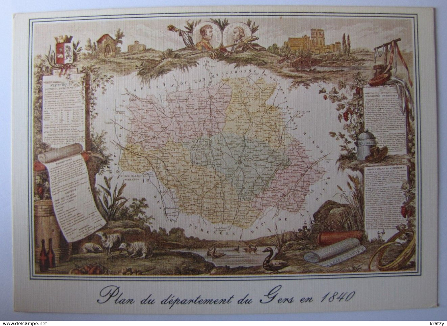 FRANCE - GERS - Plan Du Département En 1840 - Other & Unclassified