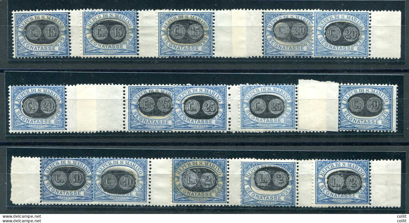 Segnatasse Mascherina Serie Completa Tutta B. Di F. - Unused Stamps