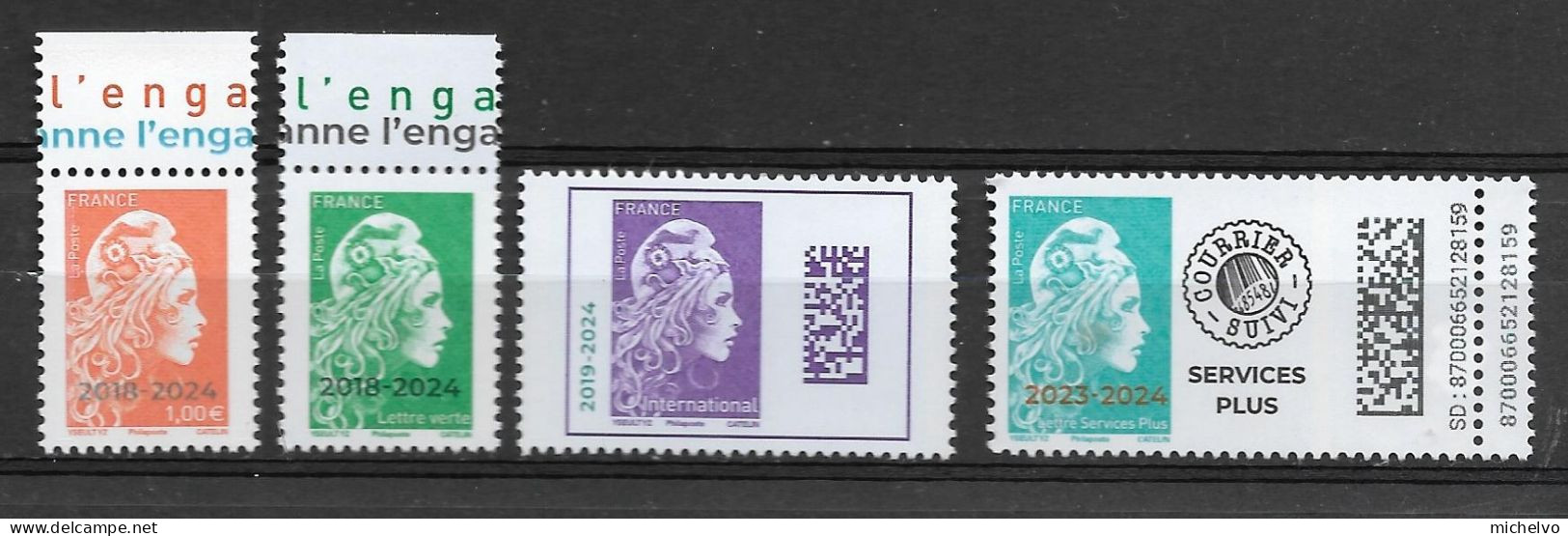 France 2024 - Yv N° 5759 - 5760 - 5761 - 5762 ** Marianne L'Engagée De Yseult Surchargée - Unused Stamps