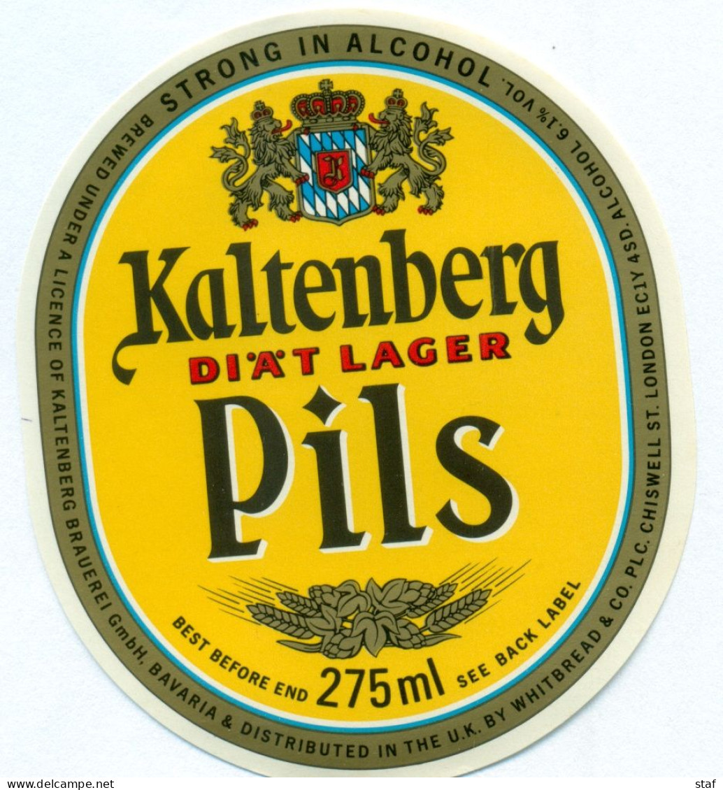 Oud Etiket Bier Kaltenberg Pils - Brouwerij / Brasserie Whitbread - Birra