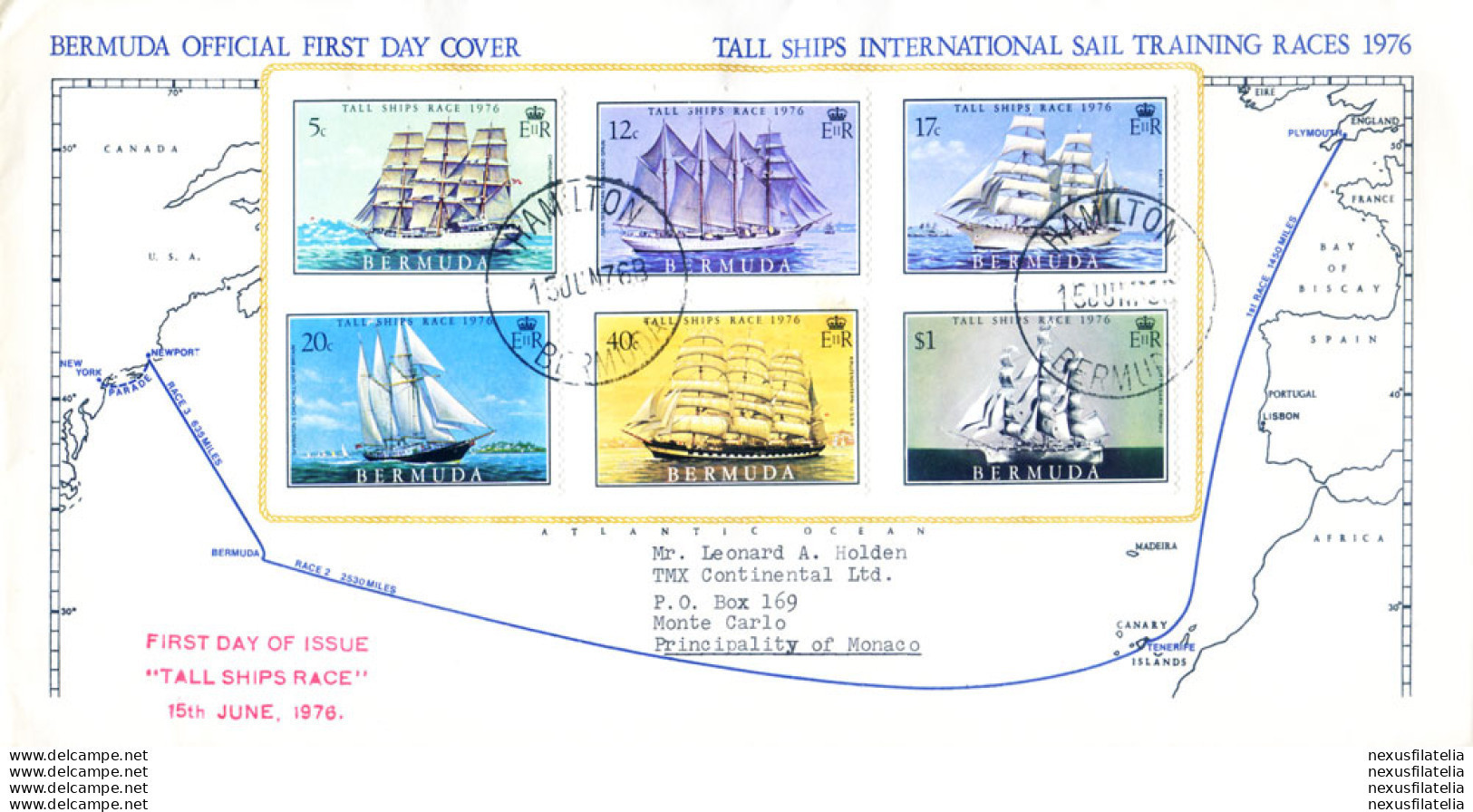 "Tall Ship Race" 1976. FDC. - Bermudas