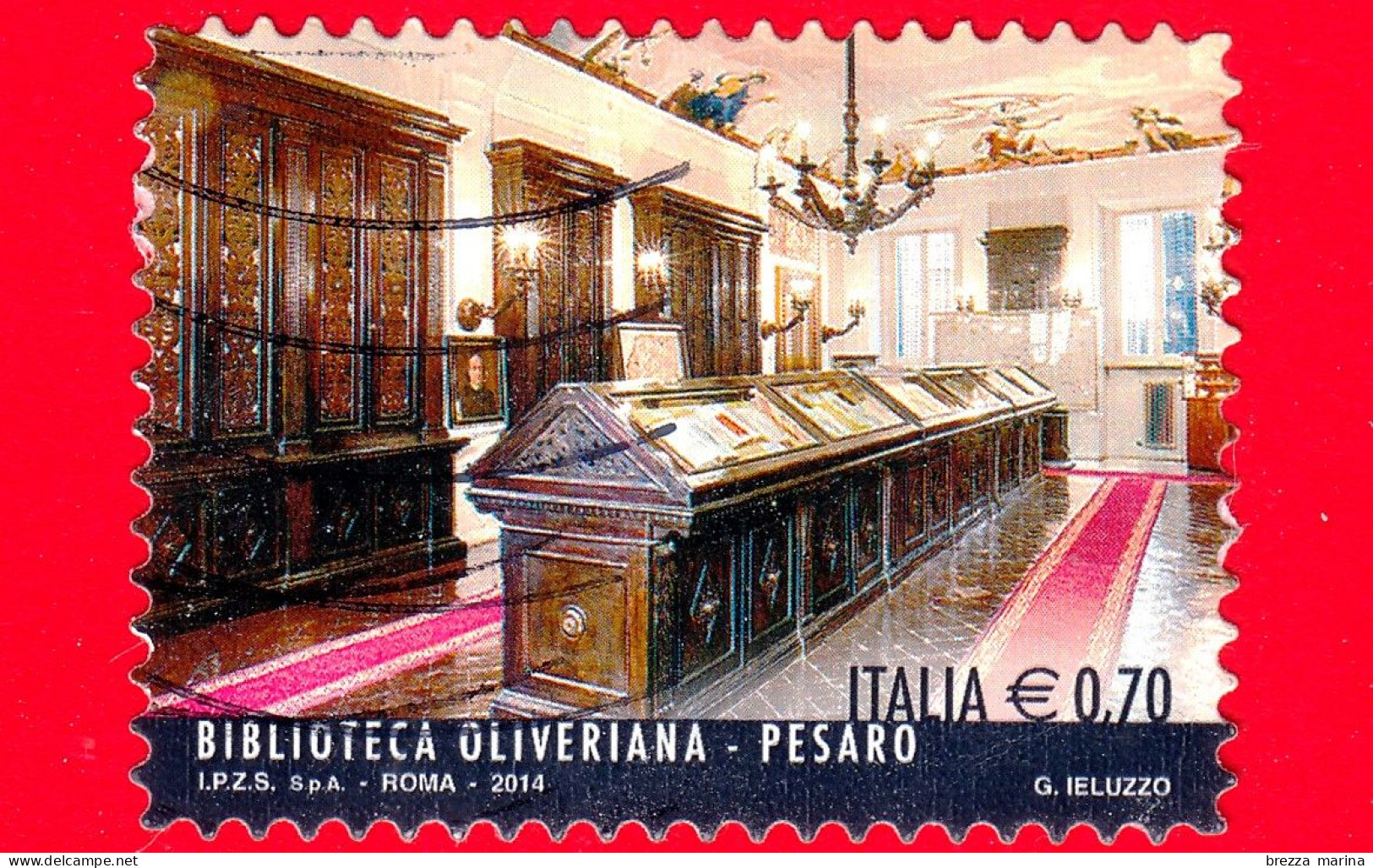 ITALIA - Usato - 2014 - Eccellenze Del Sapere - Biblioteca Oliveriana In Pesaro - 0.70 - 2011-20: Oblitérés