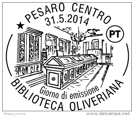 ITALIA - Usato - 2014 - Eccellenze Del Sapere - Biblioteca Oliveriana In Pesaro - 0.70 - 2011-20: Afgestempeld