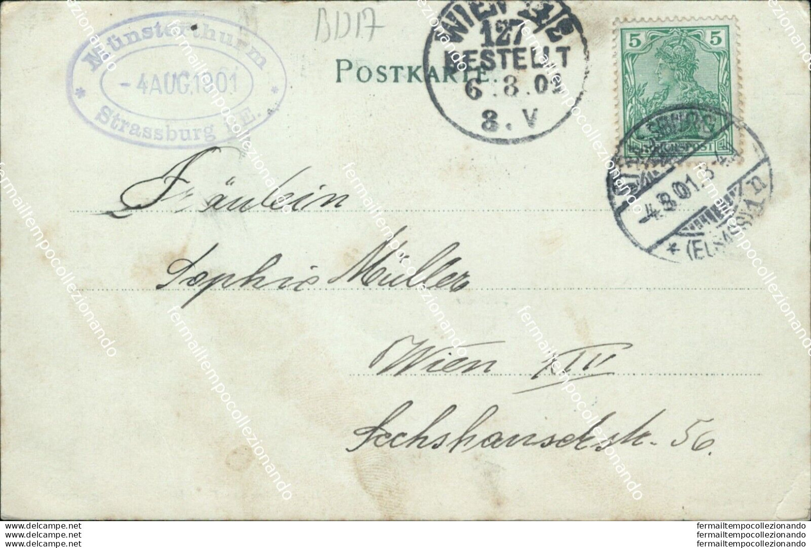 Bd17 Cartolina Strassburg 1901 Austria - Autres & Non Classés