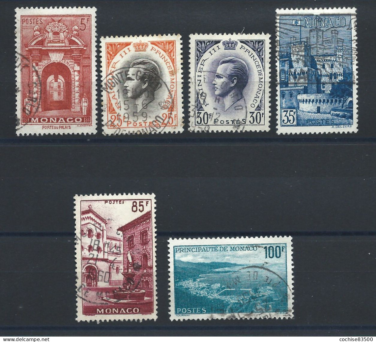 Monaco N°503/06 + 508/09 Obl (FU) 1959 - Prince Rainier III Et Vues - Used Stamps