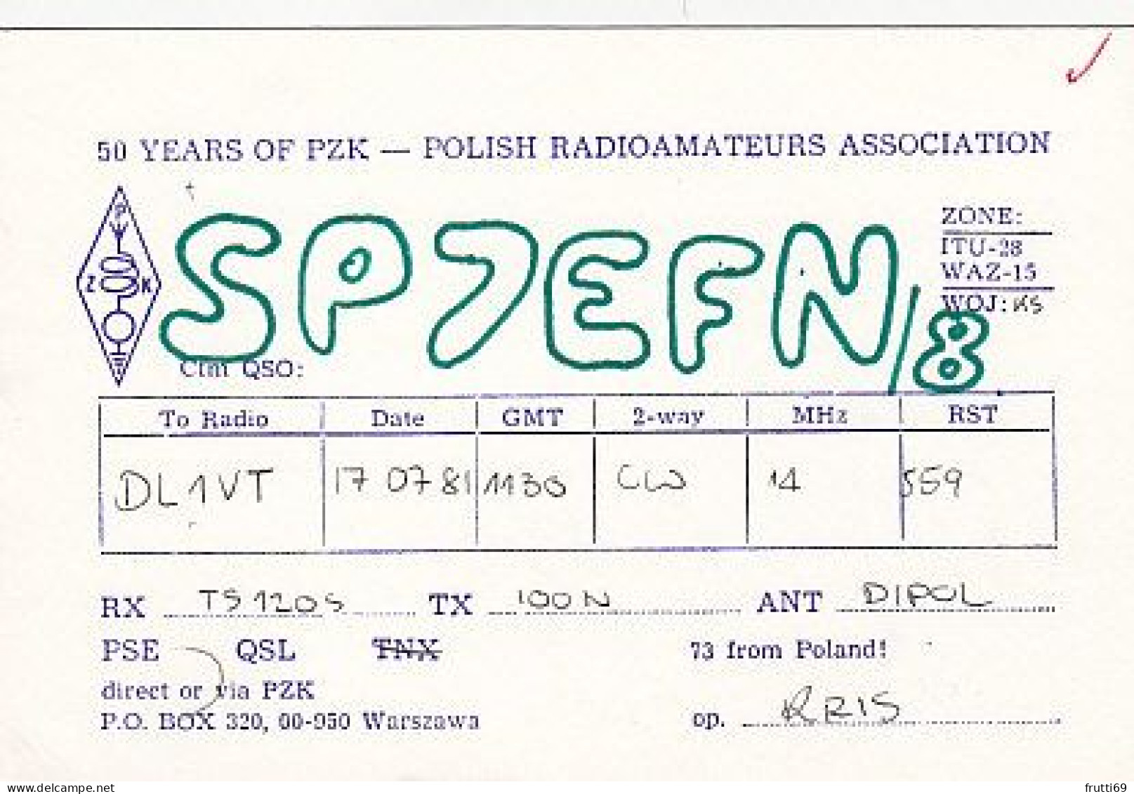 AK 210691 QSL - Poland - Warszawa - Radio-amateur
