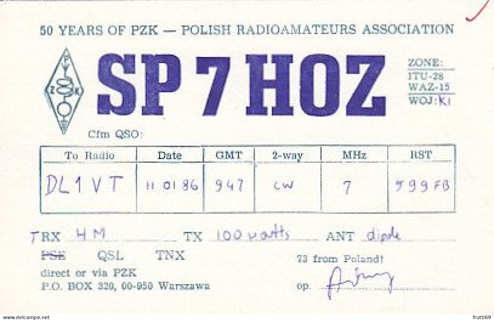 AK 210697 QSL - Poland - Kielce - Amateurfunk
