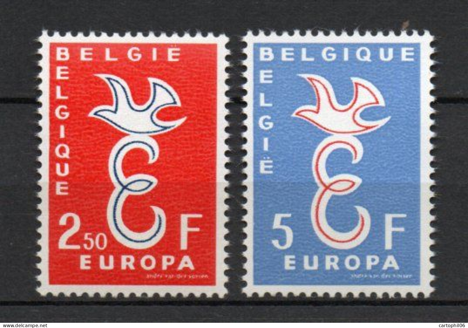 - BELGIQUE N° 1064/65 Neufs ** MNH - 2 F. 50 + 5 F. EUROPA 1958 - Cote 10,00 € - - Neufs