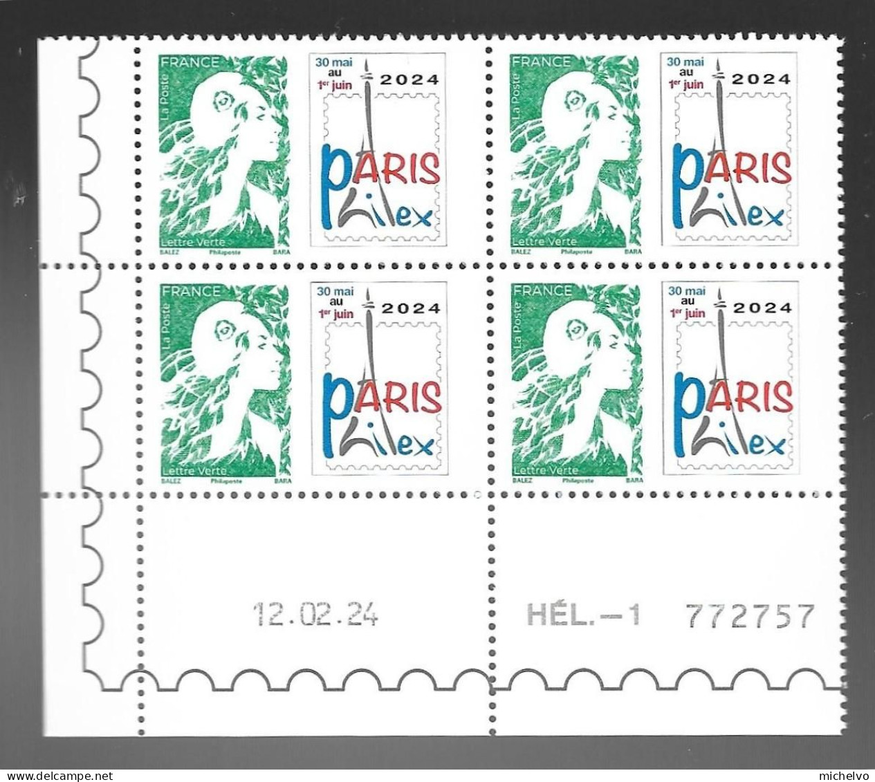 France 2024 -  Yv N° 5764 ** - Paris - Philex (coin Daté) - Nuovi