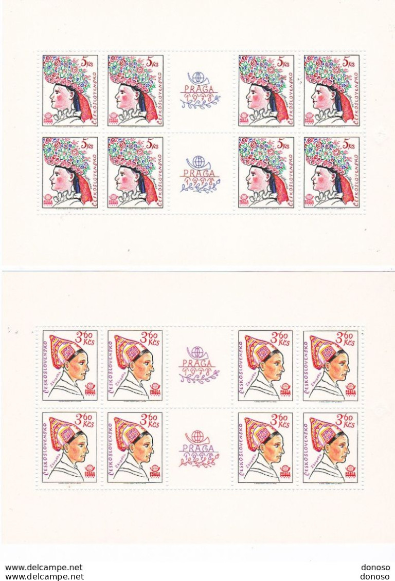 TCHECOSLOVAQUIE 1977 COIFFES 4 FEUILLES DE 8  Yvert 2223-2226, Michel 2387-2390 KB NEUF** MNH Cote 50 Euros - Ongebruikt