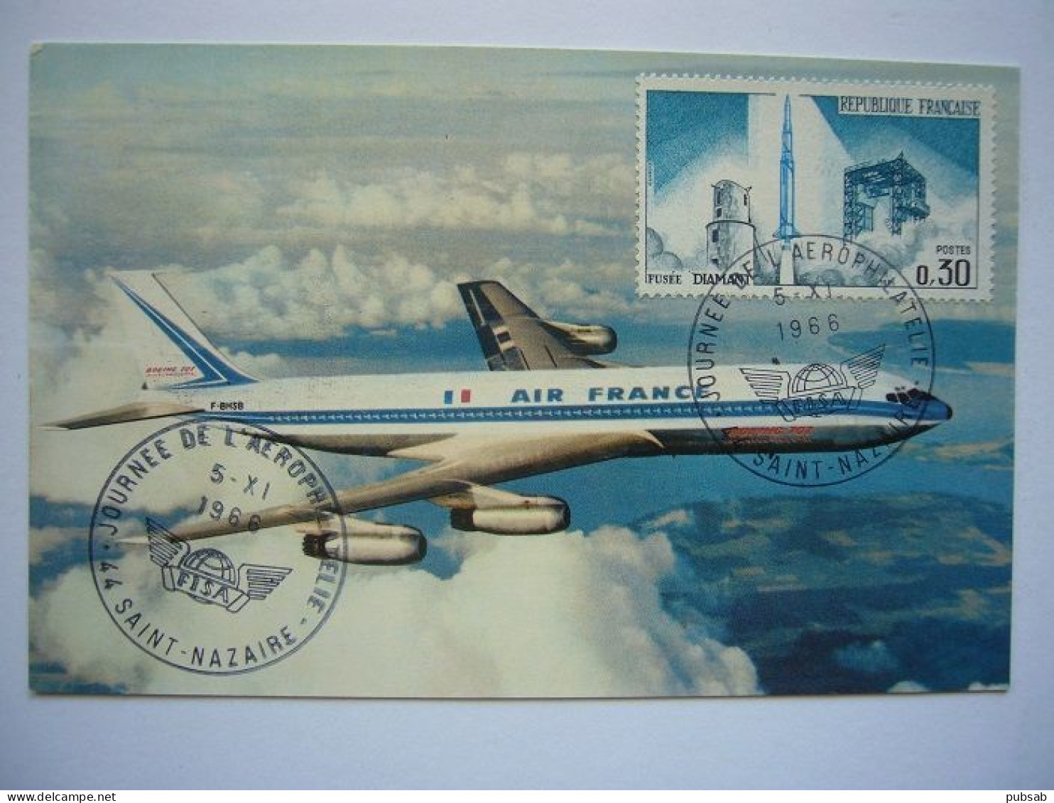 Avion / Airplane / AIR FRANCE / Boeing 707 / Affranchissement Saint Nazaire 05.11.66. - 1946-....: Ere Moderne