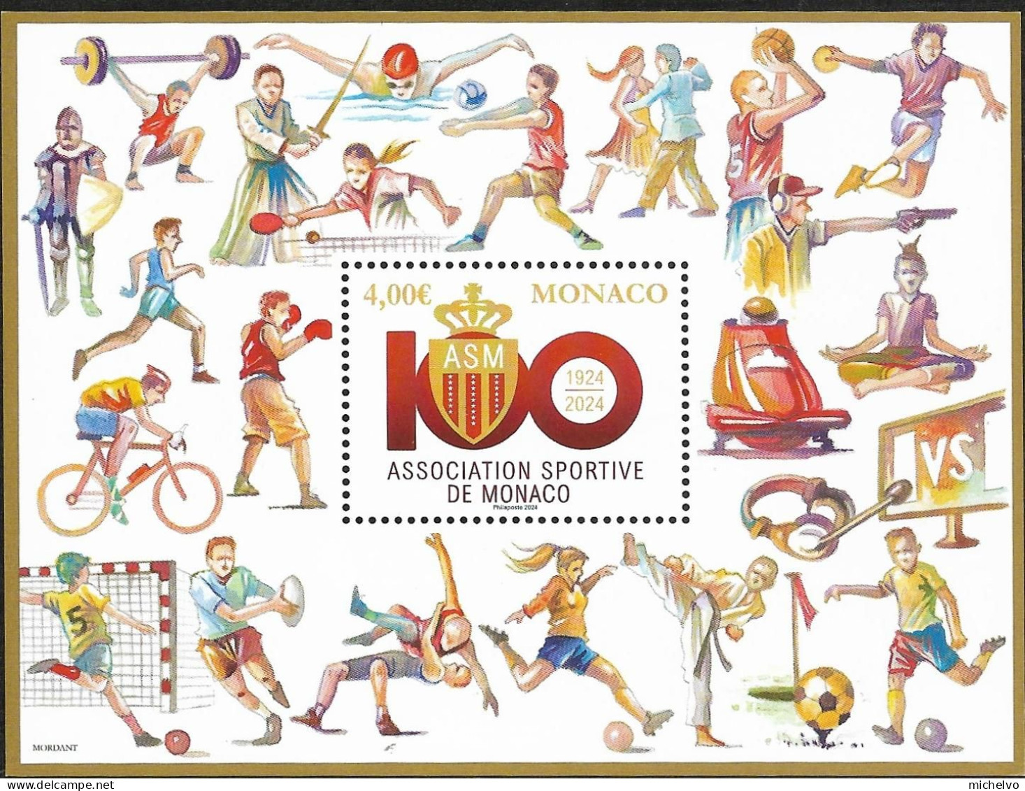 Monaco 2024 - Bloc - Centenaire De L' Association Sportive De Monaco ** - Unused Stamps