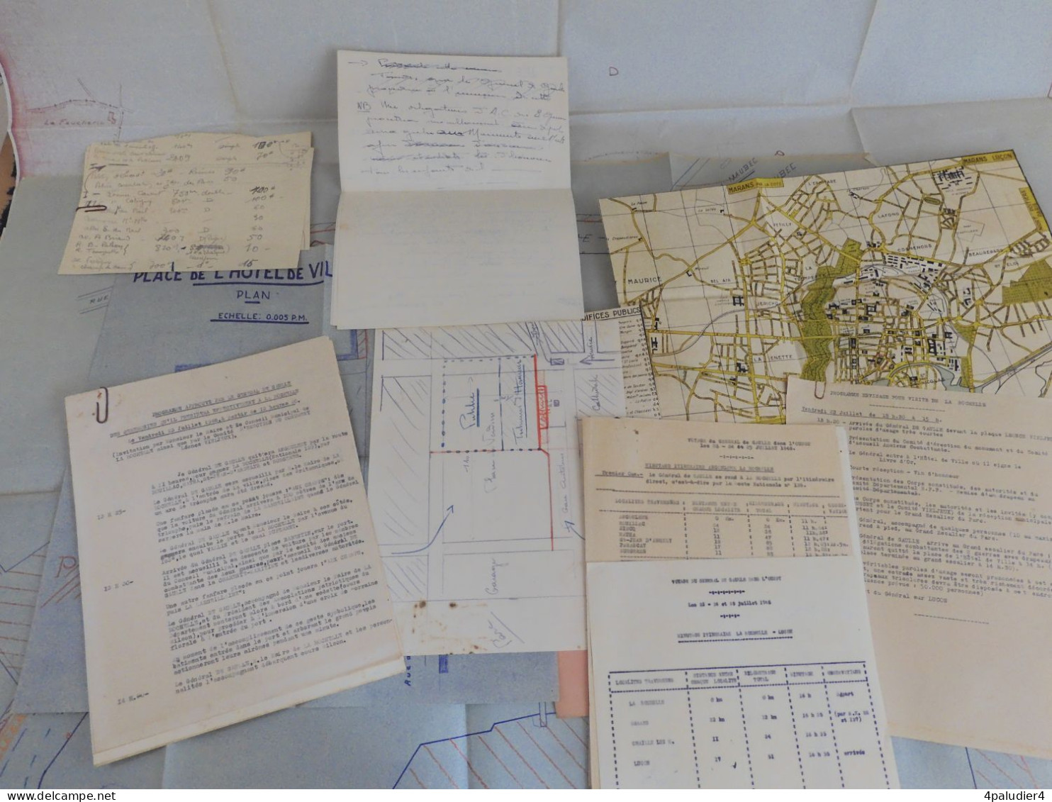 ( Charente Maritime ) Documents Originaux Visite Du Général De Gaulle à LA ROCHELLE Le 23 Juillet 1948 - Historische Documenten