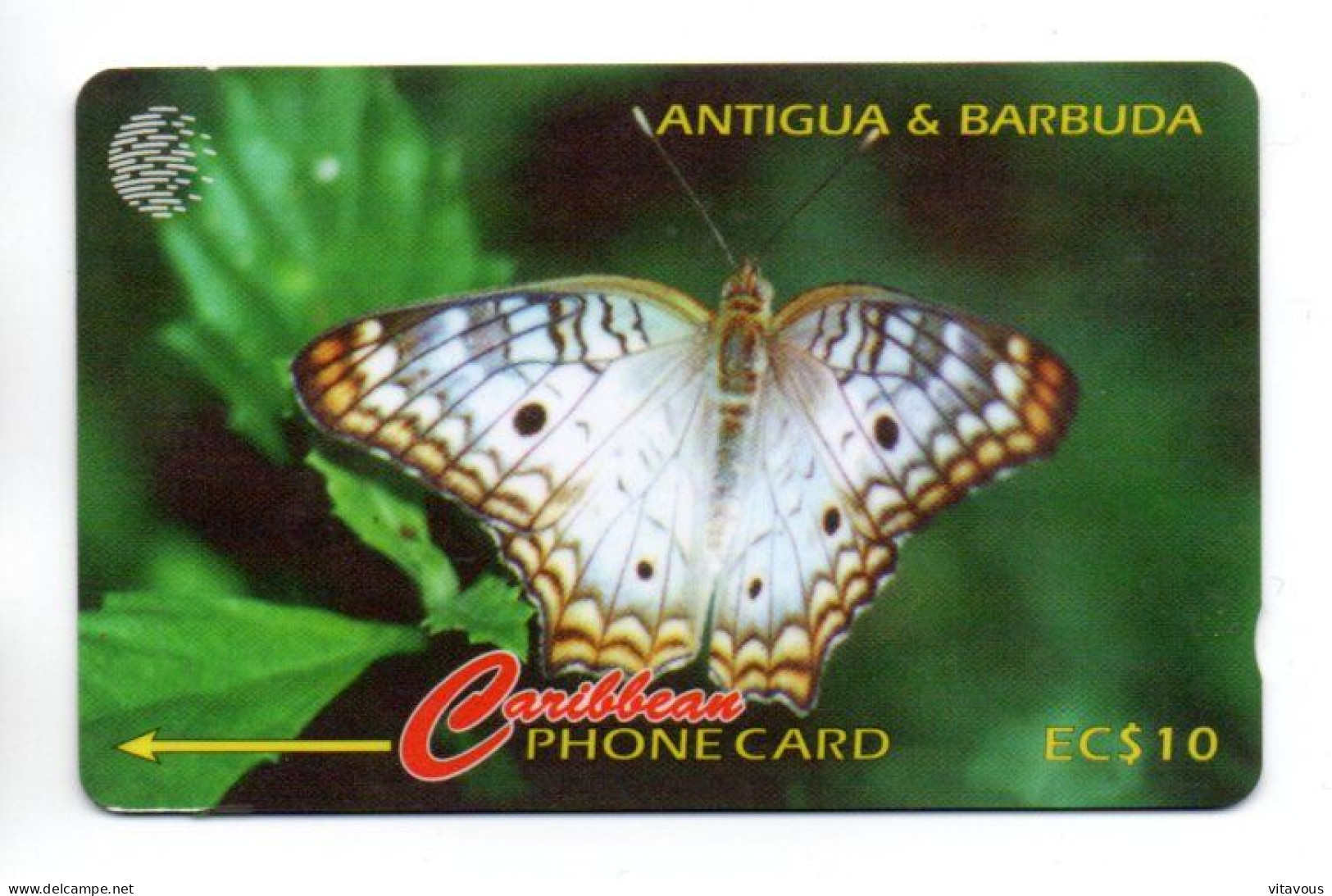 Papillon Butterfly  Caribbean Card Télécarte Antigua & Barbuda Phonecard (K 354) - Antigua Et Barbuda