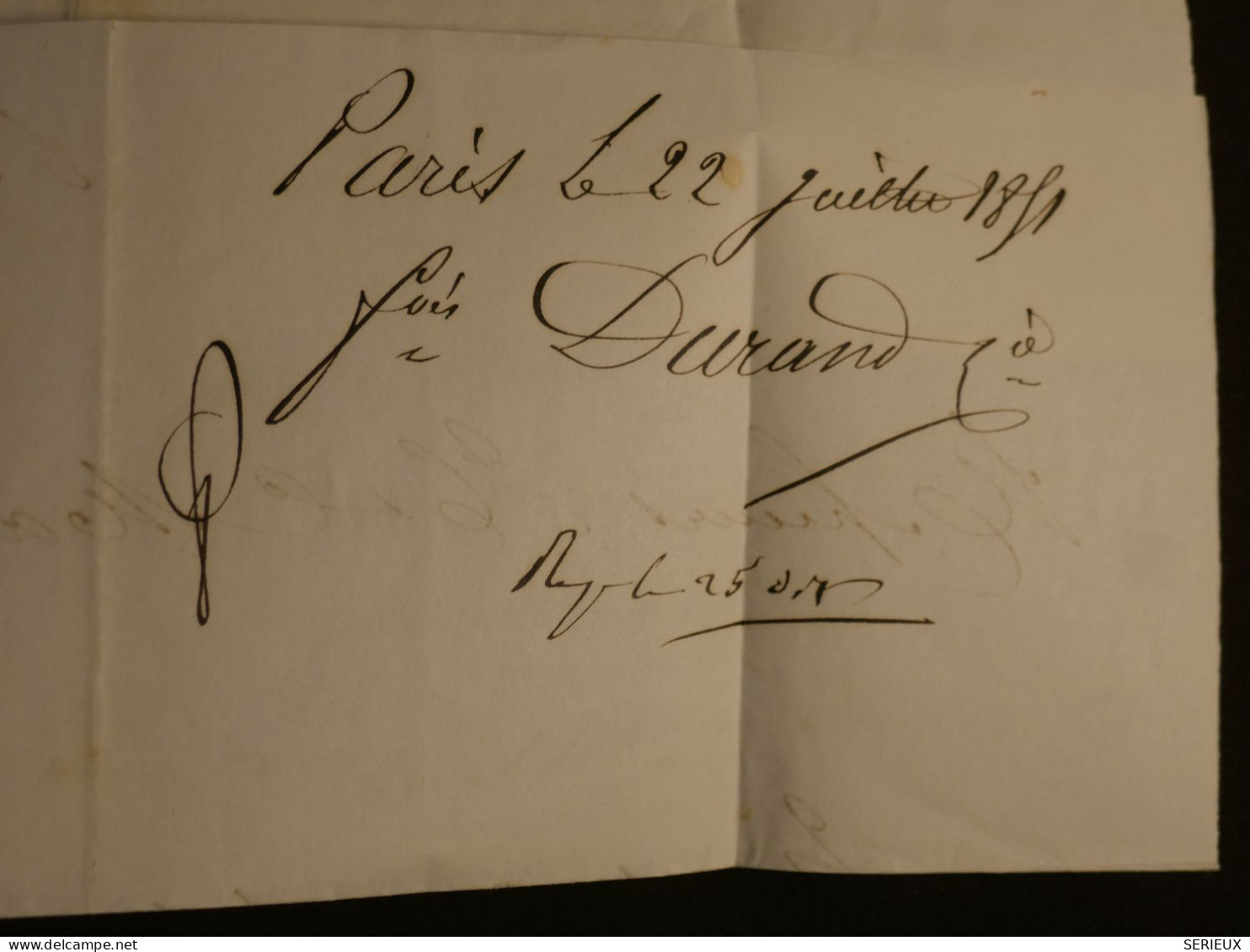 DO 7 FRANCE LETTRE  1851 PARIS A CLERMONT +TAXE 25    + AFF. INTERESSANT++ - 1921-1960: Modern Period