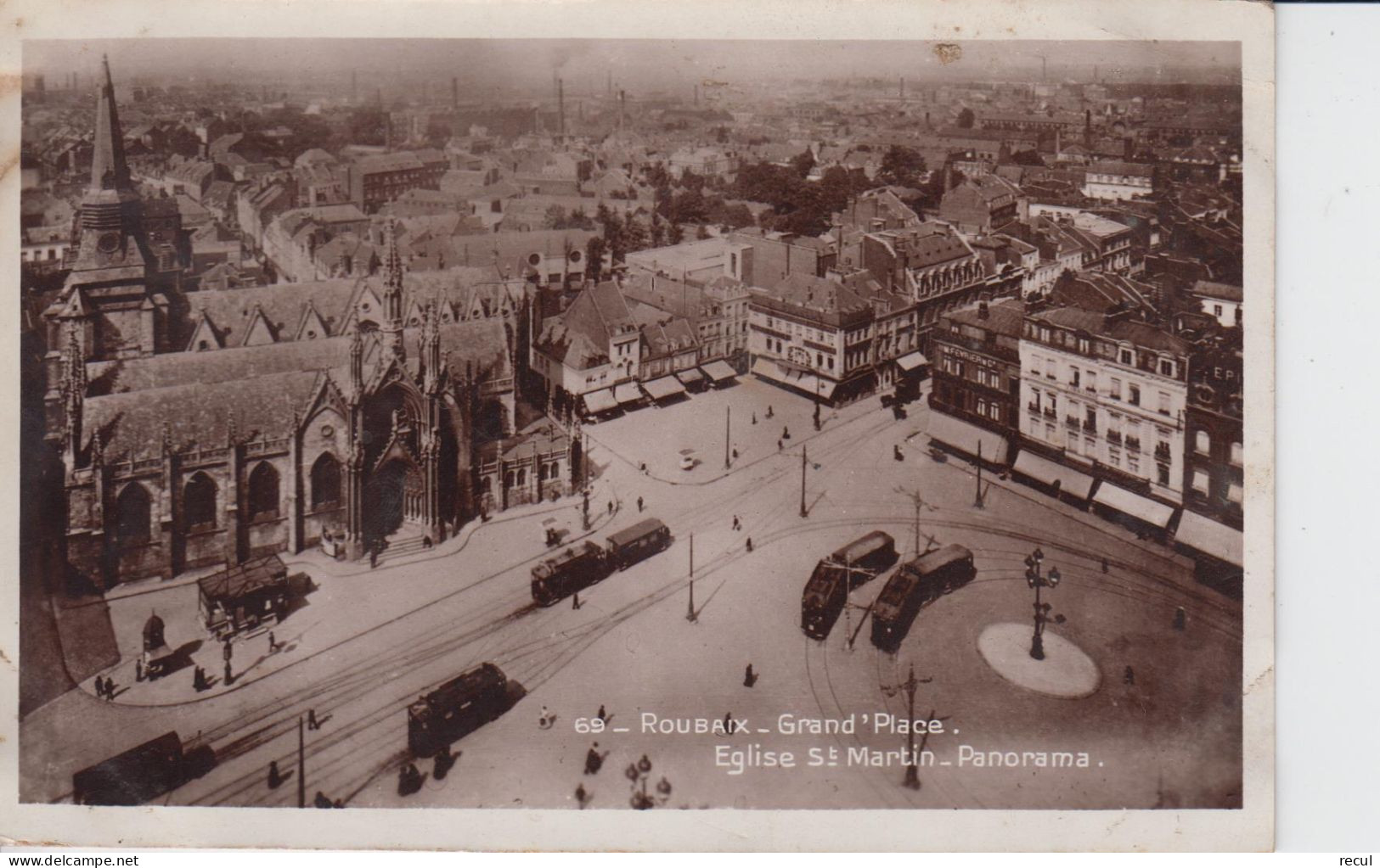 NORD - 69 - ROUBAIX - Grand'Place - Eglise St Martin  ( - Ecrite En 1937 ) - Roubaix
