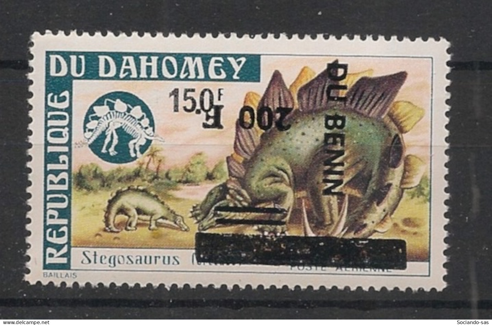 BENIN - 1994 - N°Mi. 610 - Dinosaure - VARIETE Surcharge Inversée / Inv. Ovpt. - Neuf** / MNH / Postfrisch - Bénin – Dahomey (1960-...)