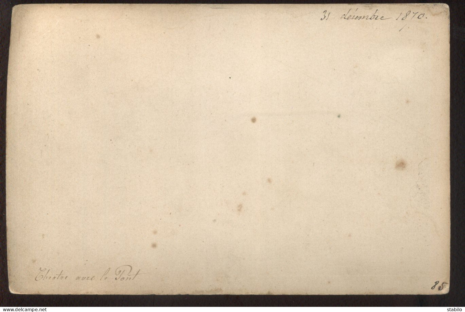 GUERRE DE 1870 - STRASBOURG - PHOTO DE LA DESTRUCTION DU THEATRE ET DU PONT DU 31 DECEMBRE 1870 - FORMAT 16.5 X 11 CM - Guerre, Militaire