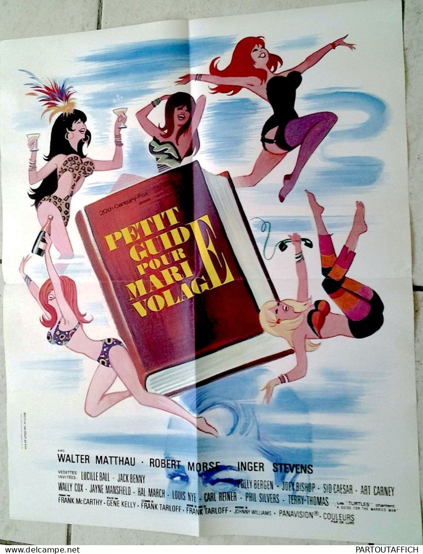 Affiche Ciné PETIT GUIDE POUR MARI VOLAGE Gene KELLY Walter MATTHAU Jayne MANSFIELD 40X60cm Illu Grinsson - Plakate & Poster