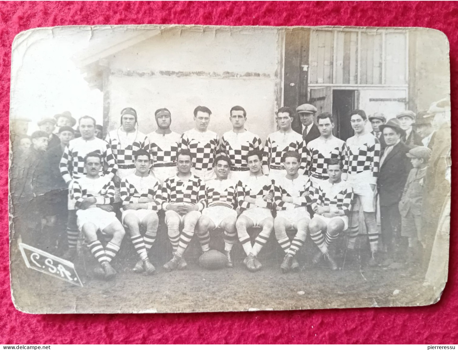 PAMIERS SPORTING CLUB APPAMÉEN EQUIPE DE RUGBY C S A CARTE PHOTO CANCEL - Rugby