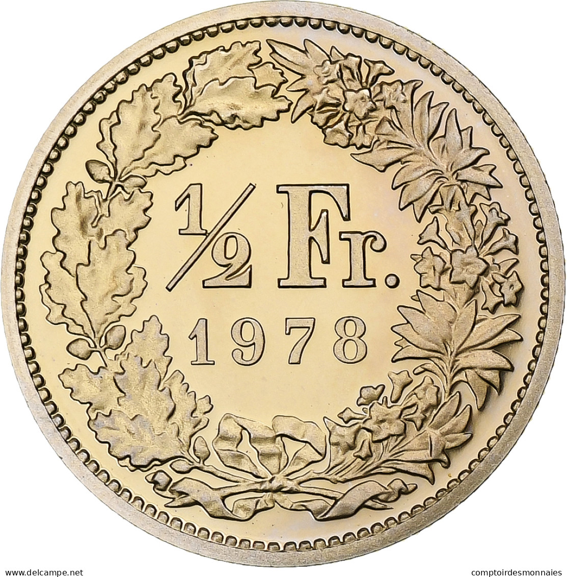 Suisse, 1/2 Franc, Helvetia, 1978, Bern, BE, Cupro-nickel, SPL+, KM:23a.1 - Andere & Zonder Classificatie