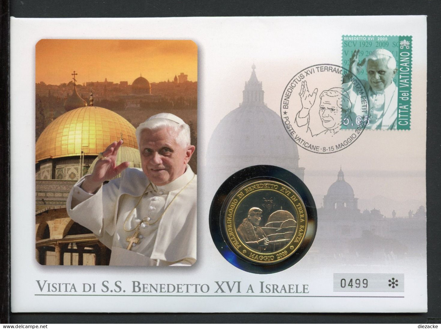 Vatikan Numisbrief 2009 Papst Benedikt XVI Besucht Israel (Num315 - Ohne Zuordnung