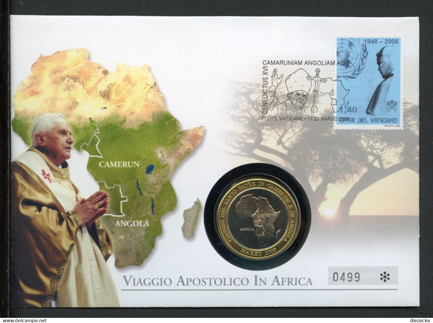 Vatikan Numisbrief 2009 Papst Benedikt XVI Apostolische Reise In Afrika (Num310 - Ohne Zuordnung