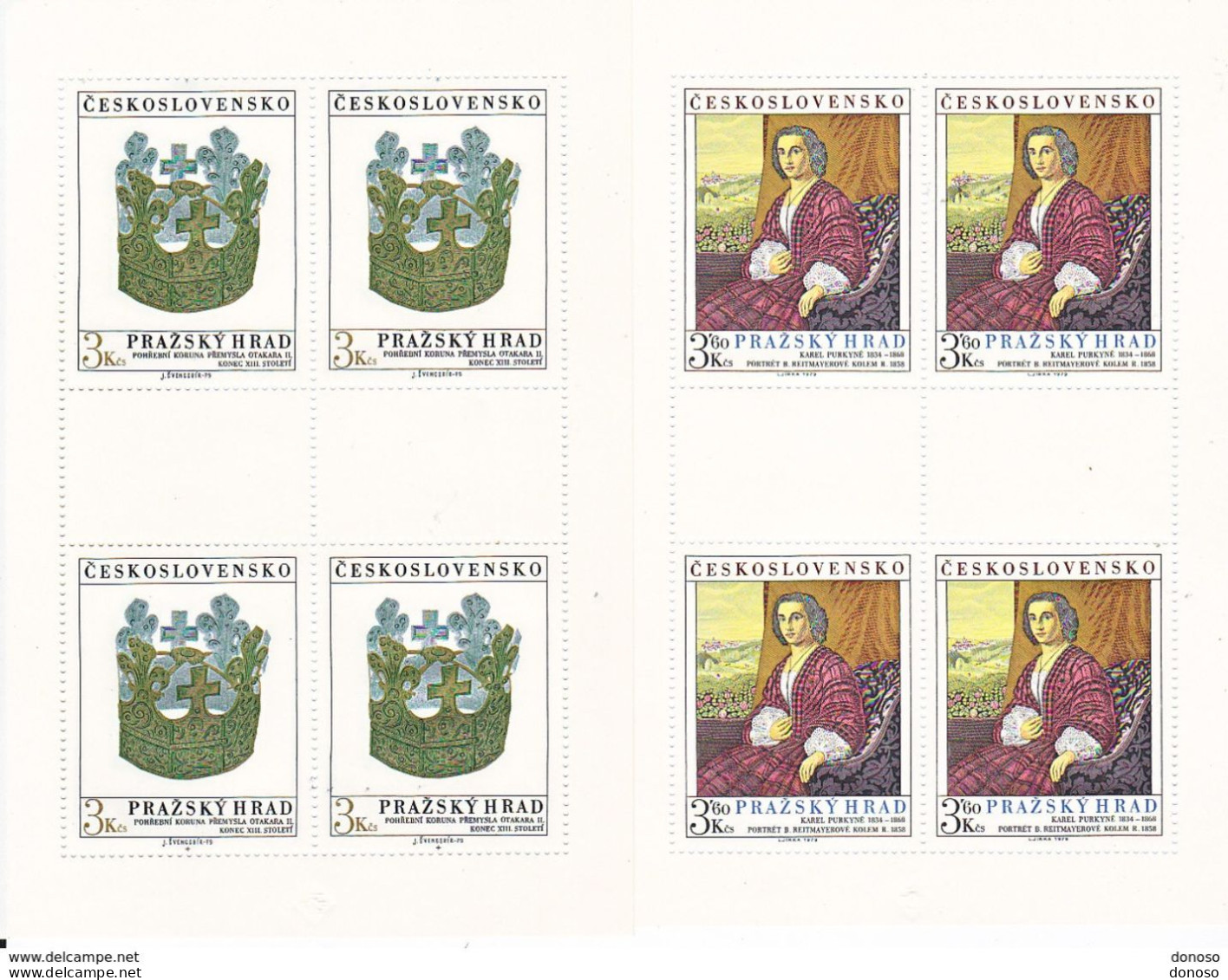 TCHECOSLOVAQUIE 1979 CHATEAU DE PRAGUE 2 FEUILLES Yvert 2333-2334, Michel 2505-2506 KB NEUF** MNH - Unused Stamps