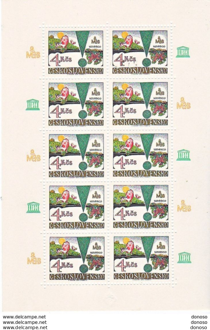 TCHECOSLOVAQUIE 1979  UNESCO FEUILLE DE 10 Yvert 2343, Michel 2515 KB NEUF** MNH - Unused Stamps