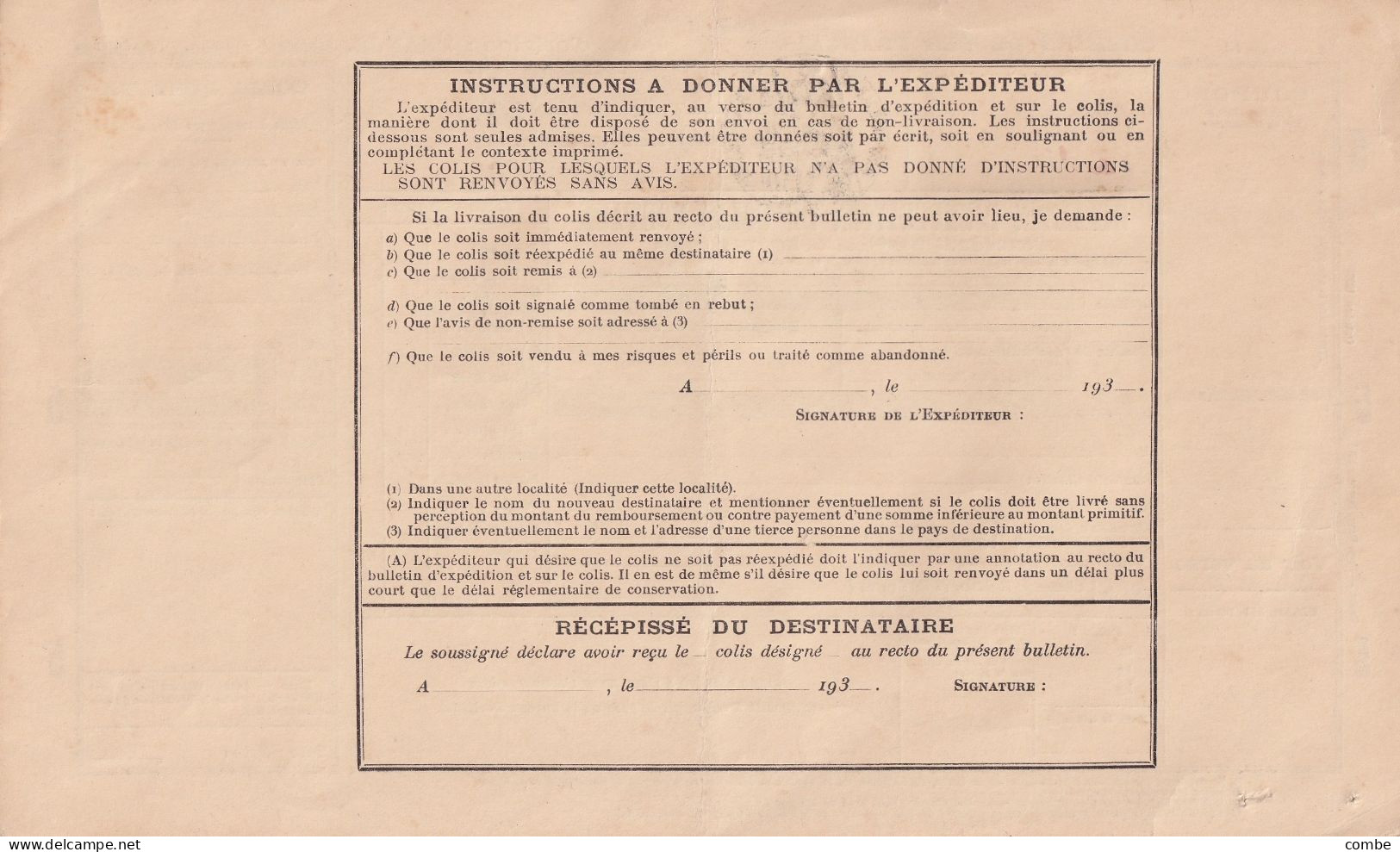 COLIS POSTAUX. BULLETIN D'EXPEDITION AVEC LE N° 155. MAJORATION 0,10. RARE. + 2 TIMBRES FISCAUX  / 6000 - Briefe U. Dokumente