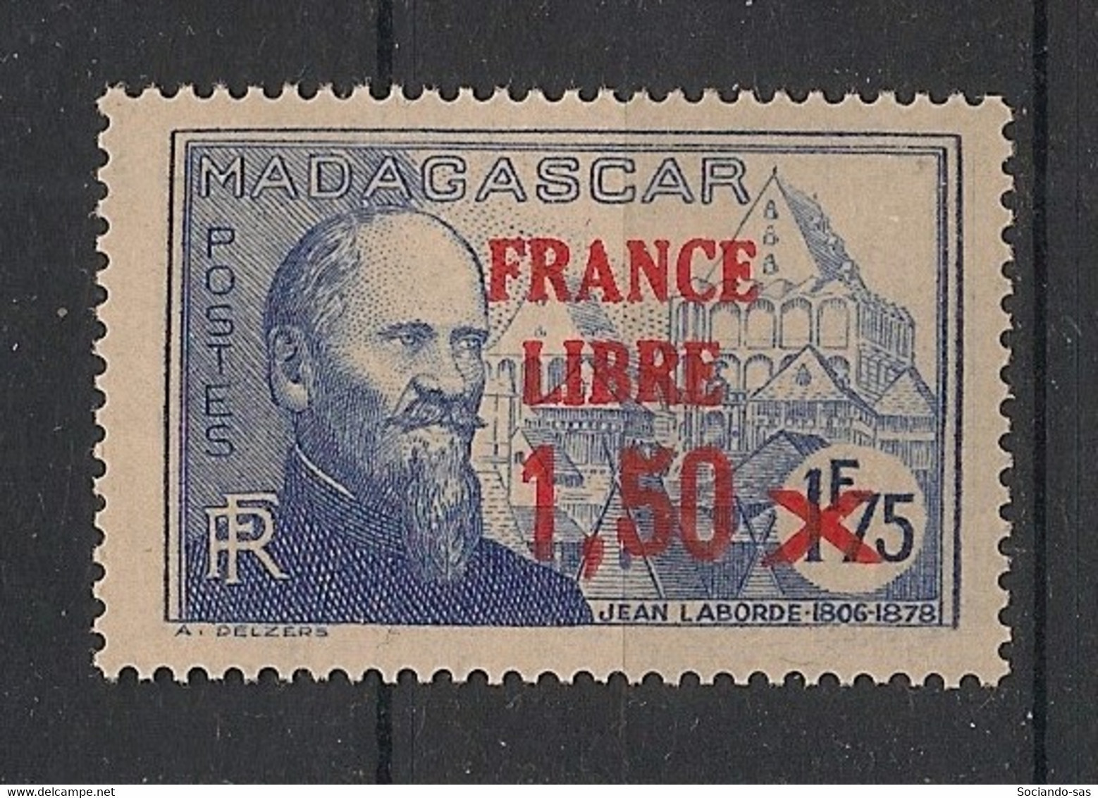 MADAGASCAR - 1942 - N°YT. 263 - France Libre 1f75 Sur 1f50 - Neuf Luxe ** / MNH / Postfrisch - Ongebruikt