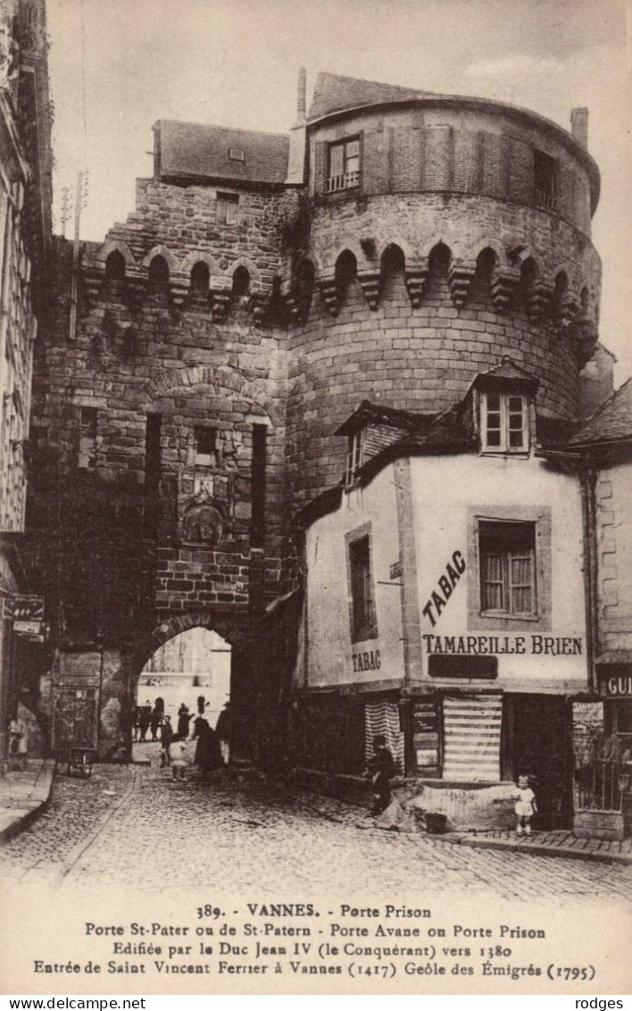 56 , Cpa  VANNES , 389 , Porte Prison (14977.V24) - Vannes