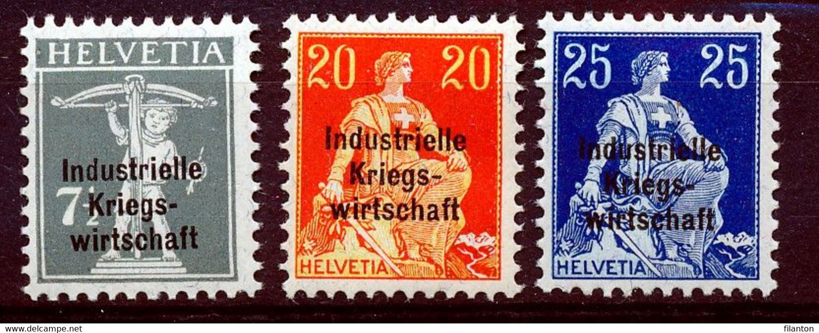 HELVETIA - Dienst: I.K.W. - SBK Nr 11 + 13/14 (Mi 3 II + 6 II/7 II) - MNH**  - Cote SBK 50,00 CHF - Oficial