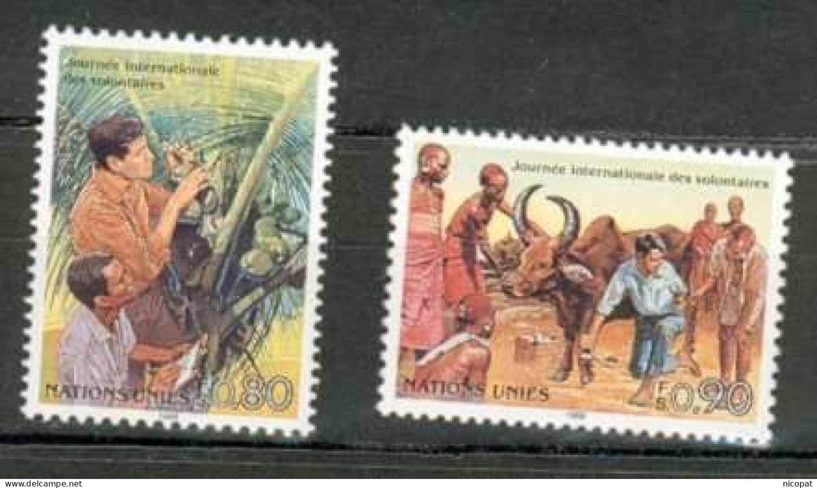 ONU GENEVE MNH ** 167-168 Journée Internationale Des Volontaires Agriculture élevage Bétail - Unused Stamps