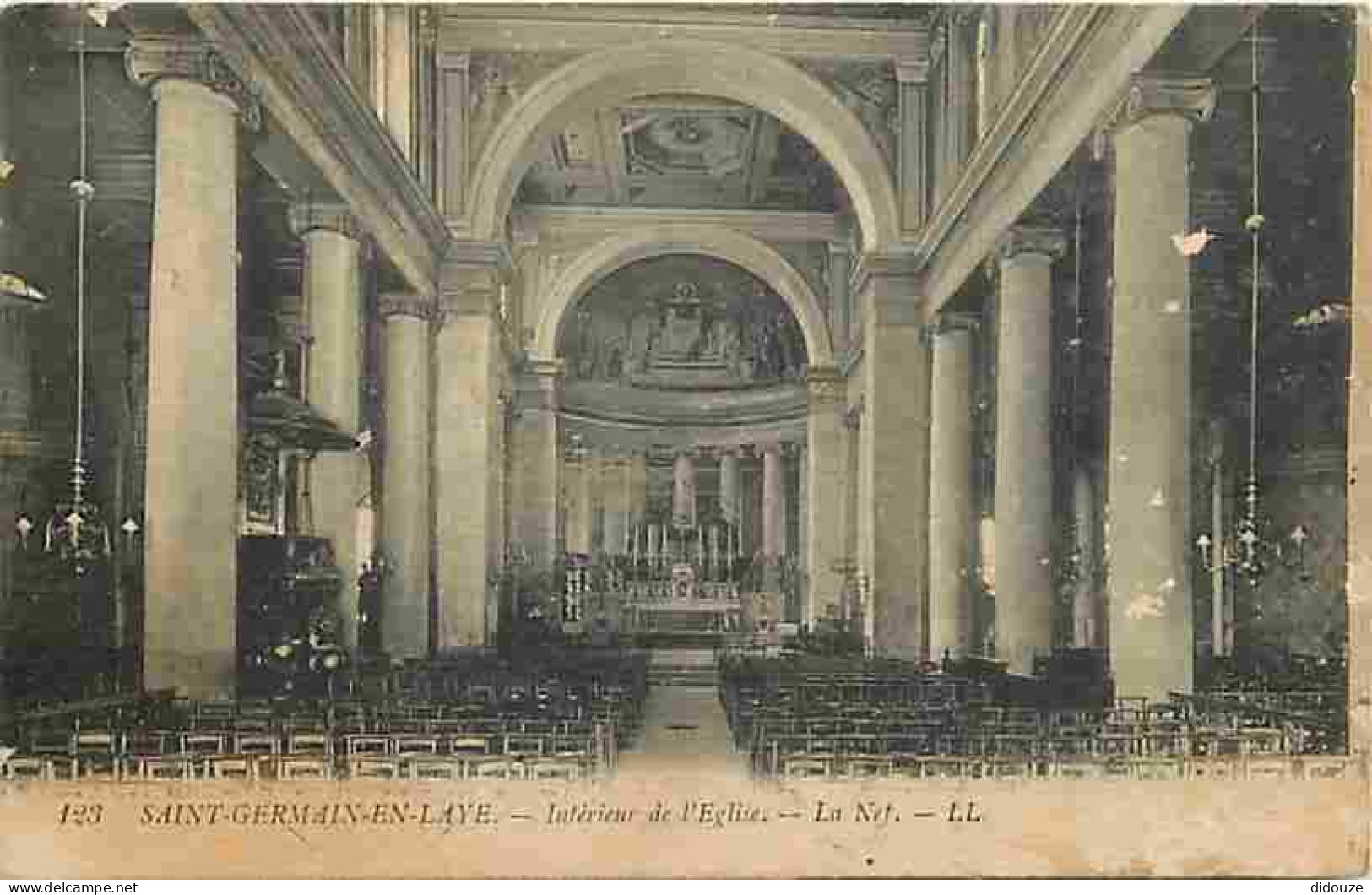 78 - Saint Germain En Laye - Intérieur De L'Eglise - Correspondance - Oblitération Ronde De 1919 - CPA - Voir Scans Rect - St. Germain En Laye