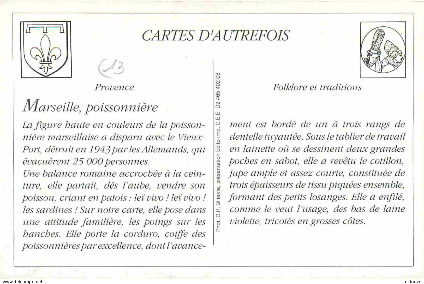 Reproduction CPA - 13 Marseille - Type Marseillais - Une Poissonnière - Folklore - Scène Et Types - Balance - CPM Format - Old Professions