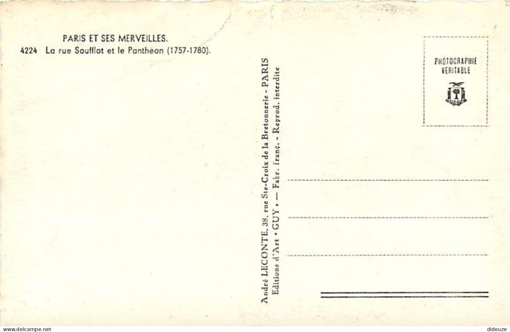 Automobiles - Paris - La Rue Soufflet Et Le Panthéon - CPSM Format CPA - Voir Scans Recto-Verso - Passenger Cars