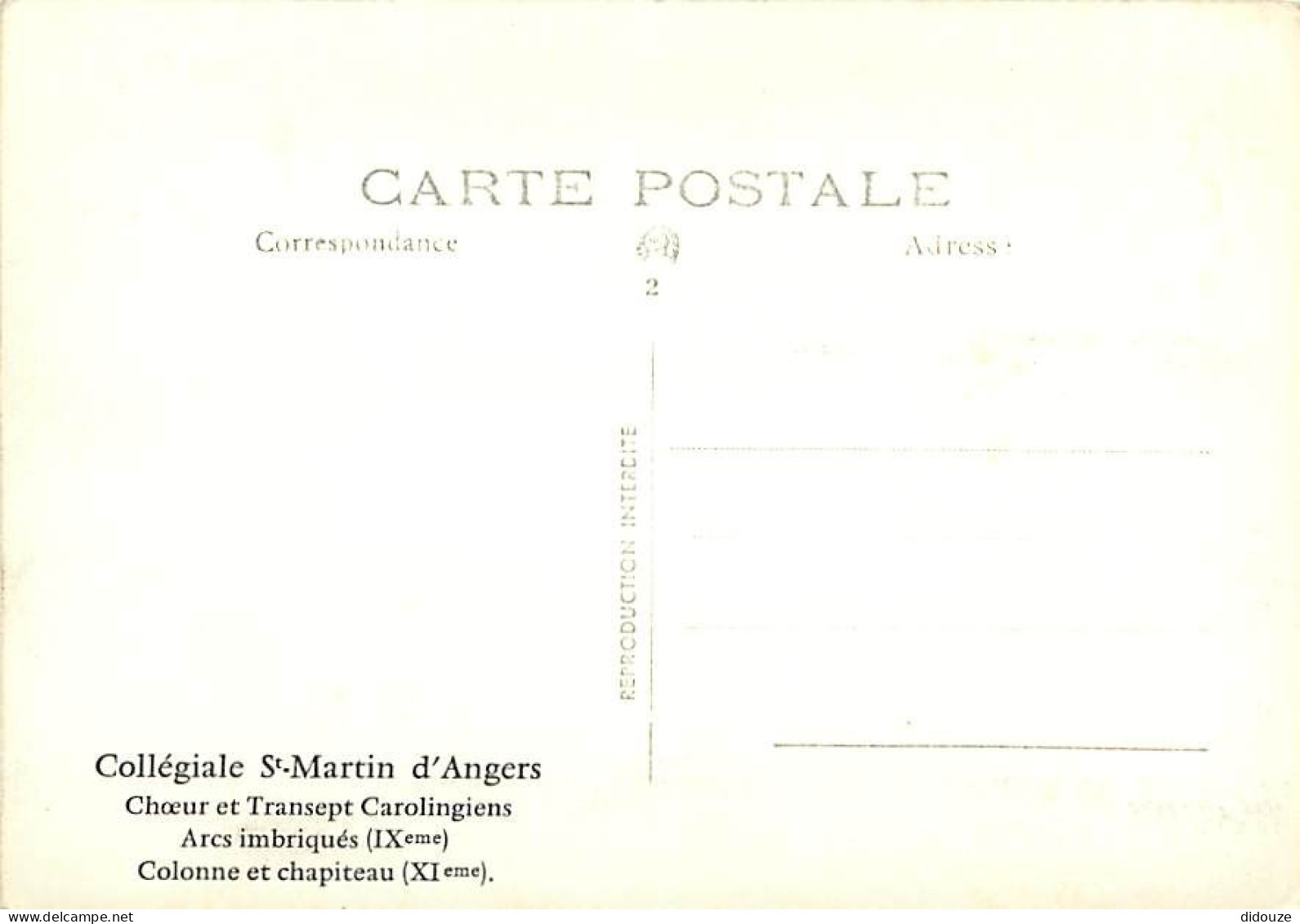 49 - Angers - Intérieur De La Collégiale St-Martin - Chœur Et Transent Carolingiens - Arcs Imbriqués - Colonne Et Chapit - Angers