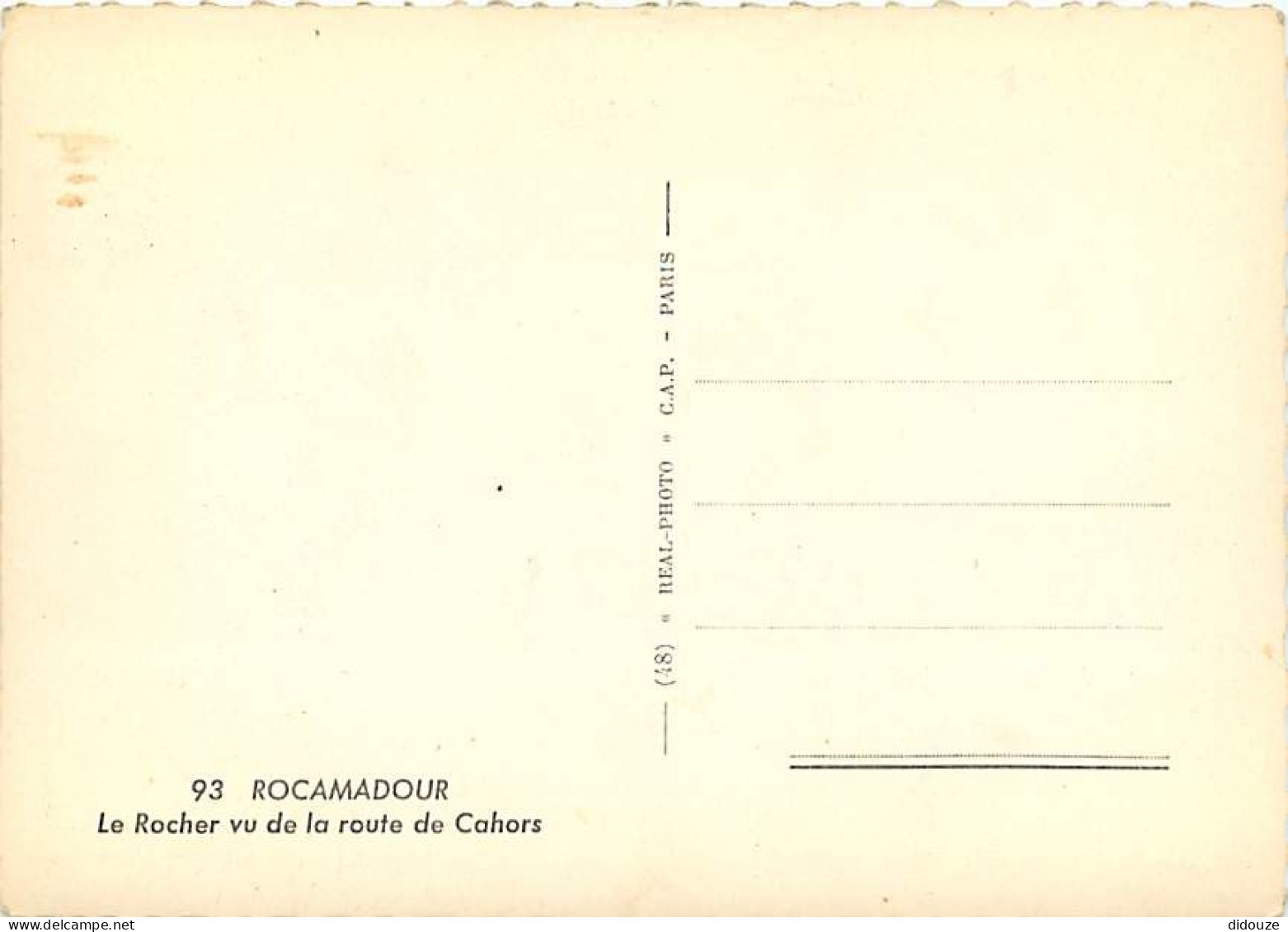 46 - Rocamadour - Le Rocher Vu De La Route De Cahors - Carte Dentelée - CPSM Grand Format - Voir Scans Recto-Verso - Rocamadour