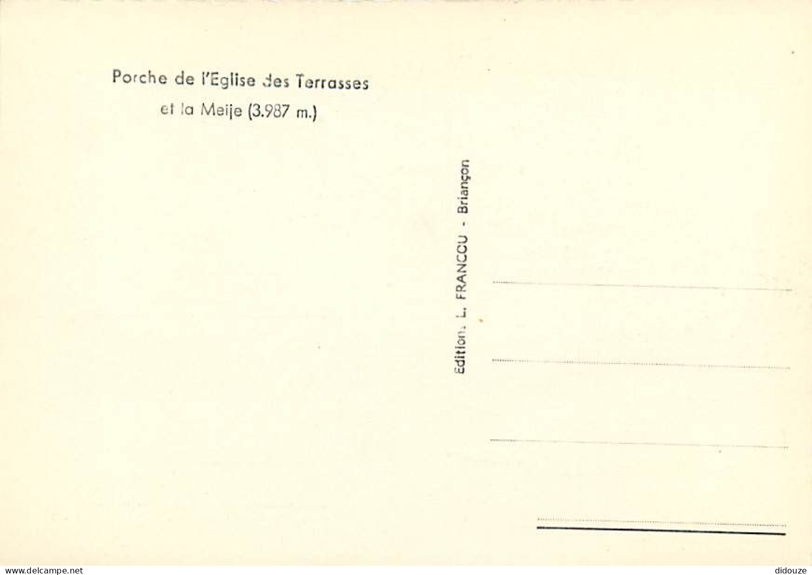 05 - Les Terrasses - Porche De L'Eglise Et La Meije - CPSM Grand Format - Carte Neuve - Voir Scans Recto-Verso - Altri & Non Classificati
