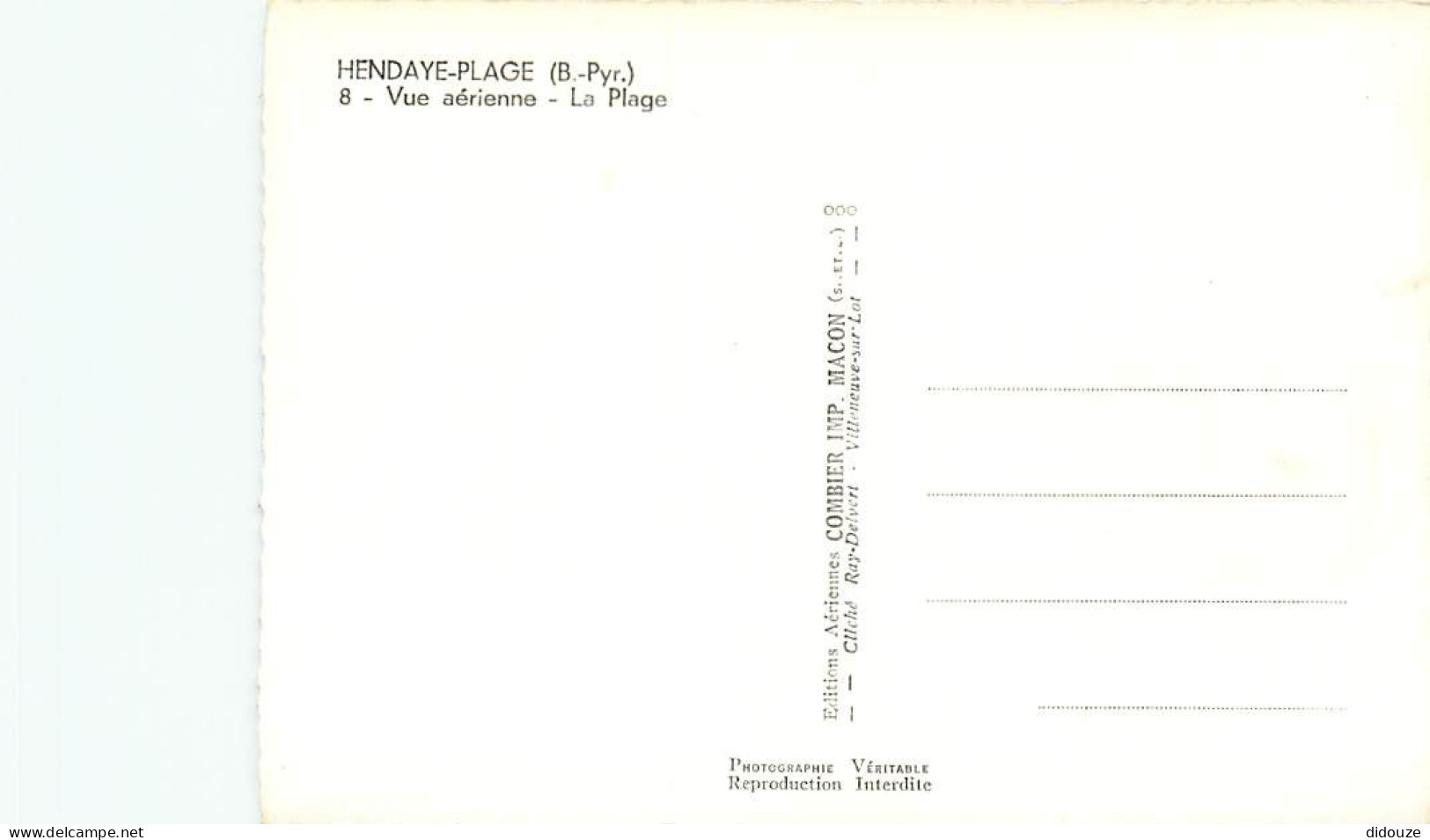 64 - Hendaye - Vue Générale Aérienne - La Plage - Mention Photographie Véritable - CPSM Grand Format - Carte Neuve - Voi - Hendaye