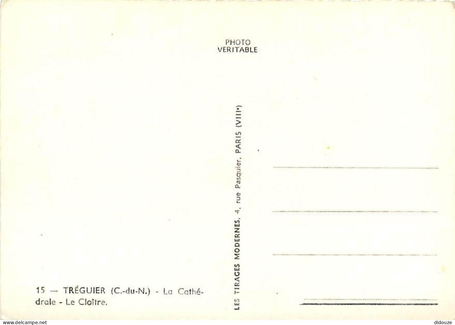 22 - Tréguier - La Cathédrale - Le Cloître - Mention Photographie Véritable - CPSM Grand Format - Voir Scans Recto-Verso - Tréguier