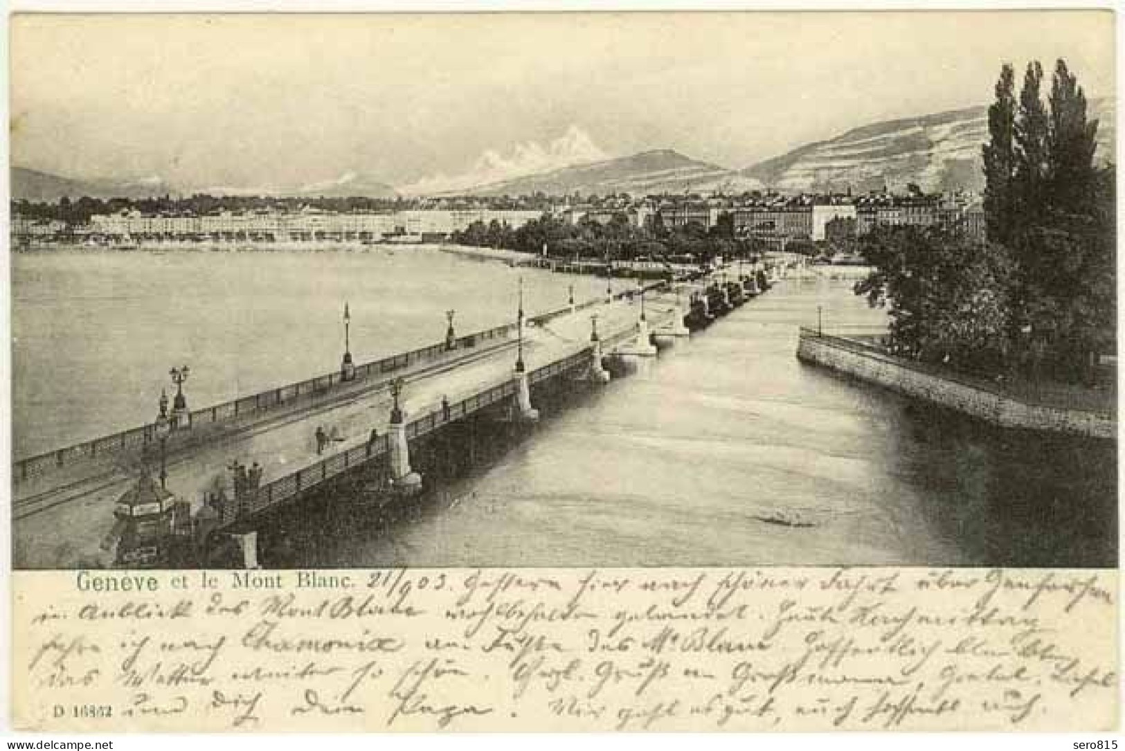 AK 1903 Geneve Schweiz See Brücke Nach Strassburg    (1389 - Genève