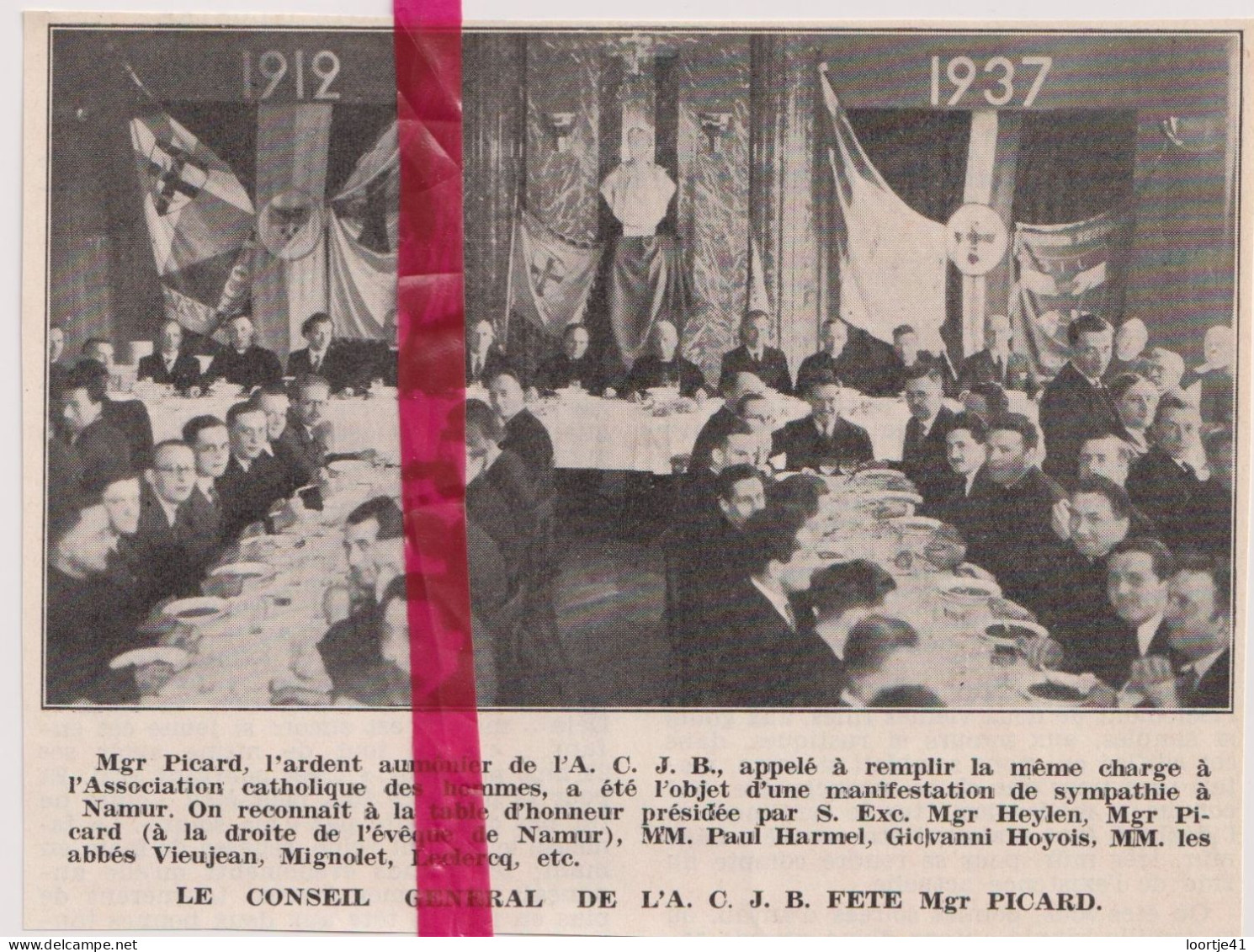 Namur - Fete De Mgr. Picard - Orig. Knipsel Coupure Tijdschrift Magazine - 1937 - Ohne Zuordnung